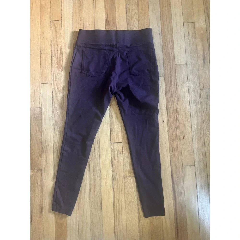 Matty M Burgundy High Rise Pull On Leggings Pants Womens Large Ponte Knit Slim - Picture 2 of 3